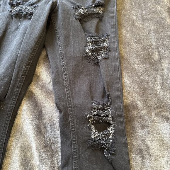 Topshop Moto Women's Jamie Jeans Denim Stretch Distressed Black Size W26xL30 - Picture 5 of 16